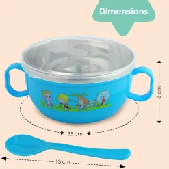 On-The-Go Blue Steel Bowl & Spoon Tiffin Set