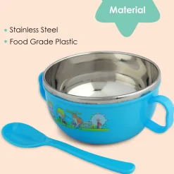 On-The-Go Blue Steel Bowl & Spoon Tiffin Set