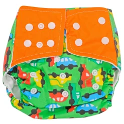 On-The-Go Orange And Green Reusable Diaper