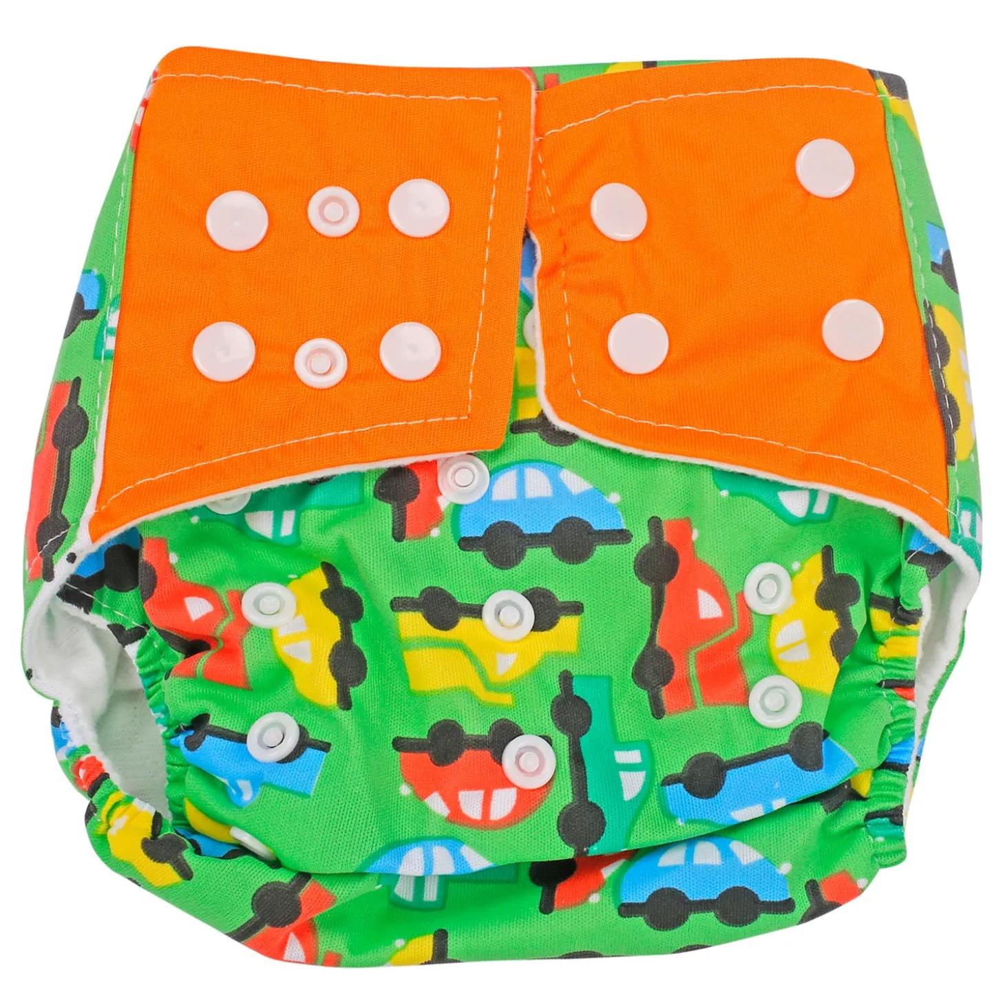 On-The-Go Orange And Green Reusable Diaper