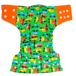 On-The-Go Orange And Green Reusable Diaper