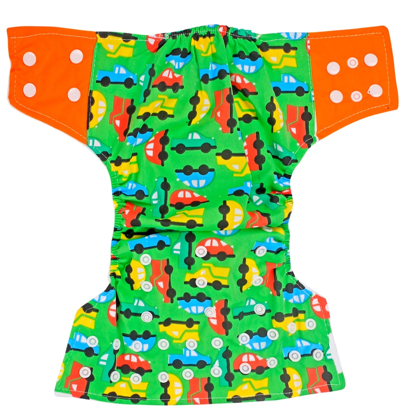 On-The-Go Orange And Green Reusable Diaper