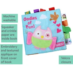 Oodles Owl Educational Learning 3D Cloth Book With Rustle Paper - Multicolour