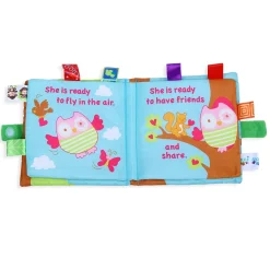 Oodles Owl Educational Learning 3D Cloth Book With Rustle Paper - Multicolour