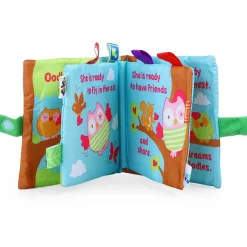Oodles Owl Educational Learning 3D Cloth Book With Rustle Paper - Multicolour