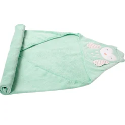 Owl Green Hooded Towel