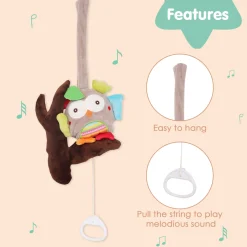 Owl Grey Hanging Pulling Toy