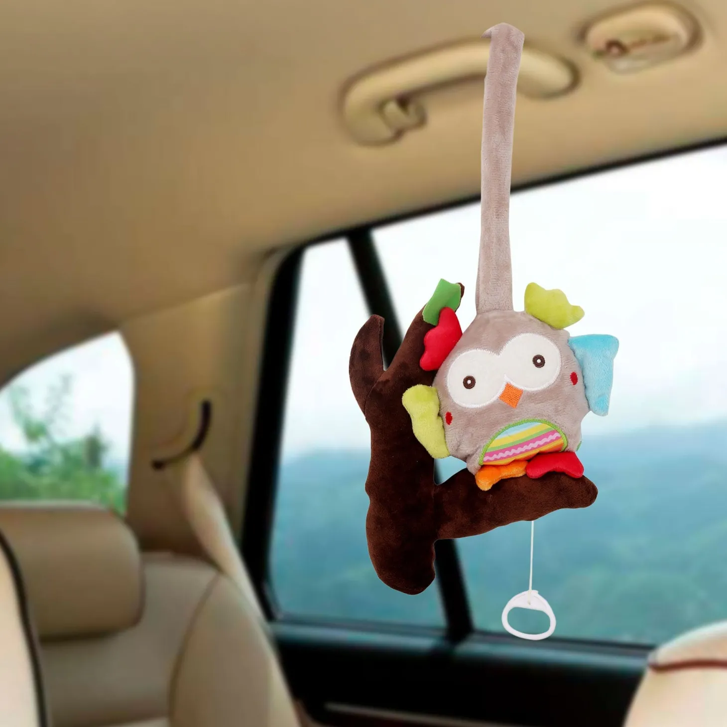 Owl Grey Hanging Pulling Toy