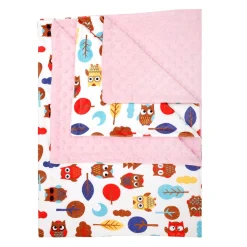 Owl Pink And White Bubble Blanket