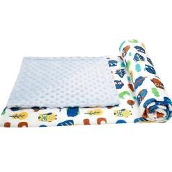 Owls In The Forest Blue Blanket