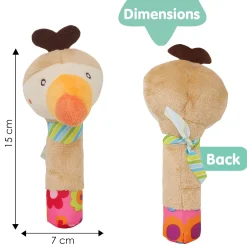 Parrot Cream Handheld Rattle