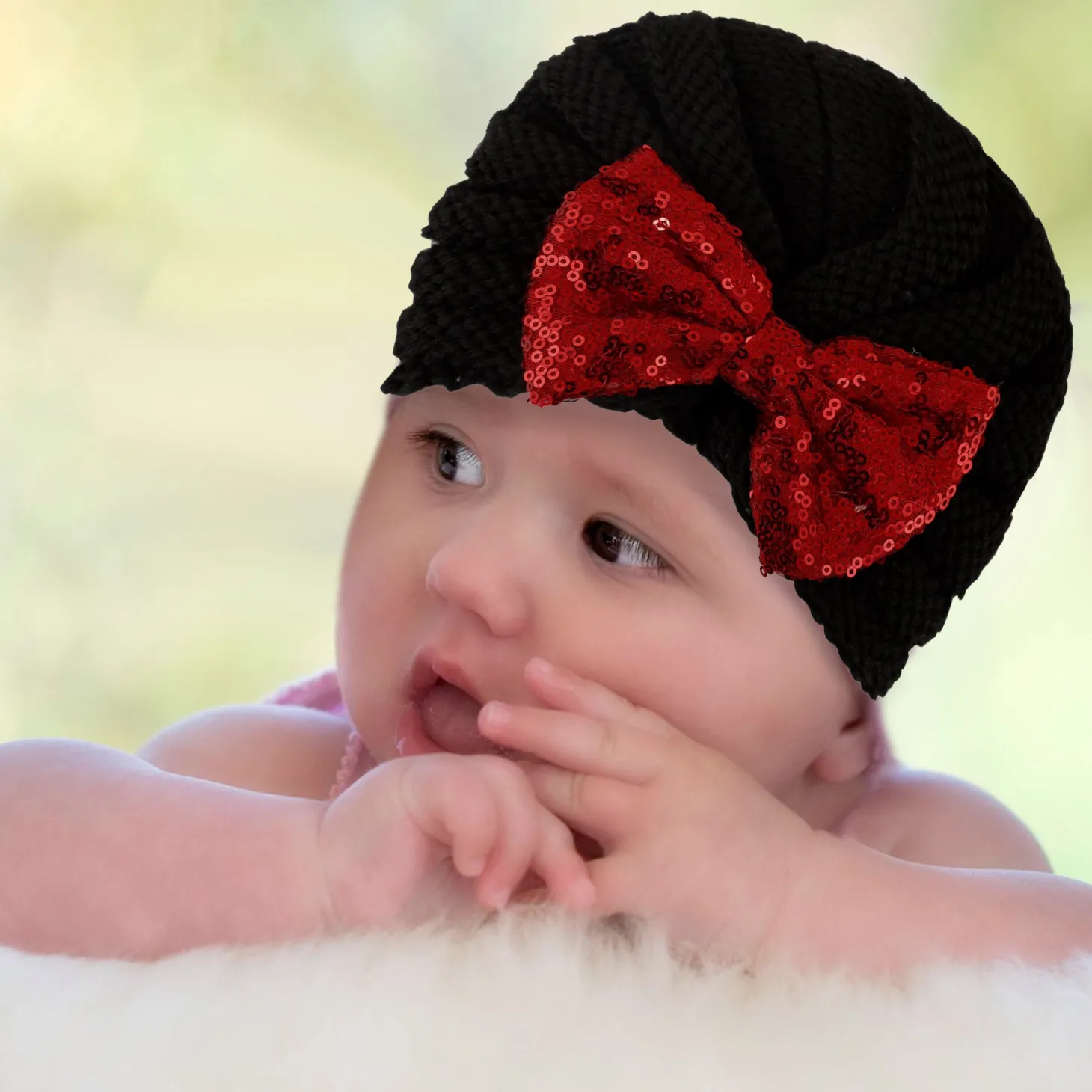 Partywear Black Turban Cap