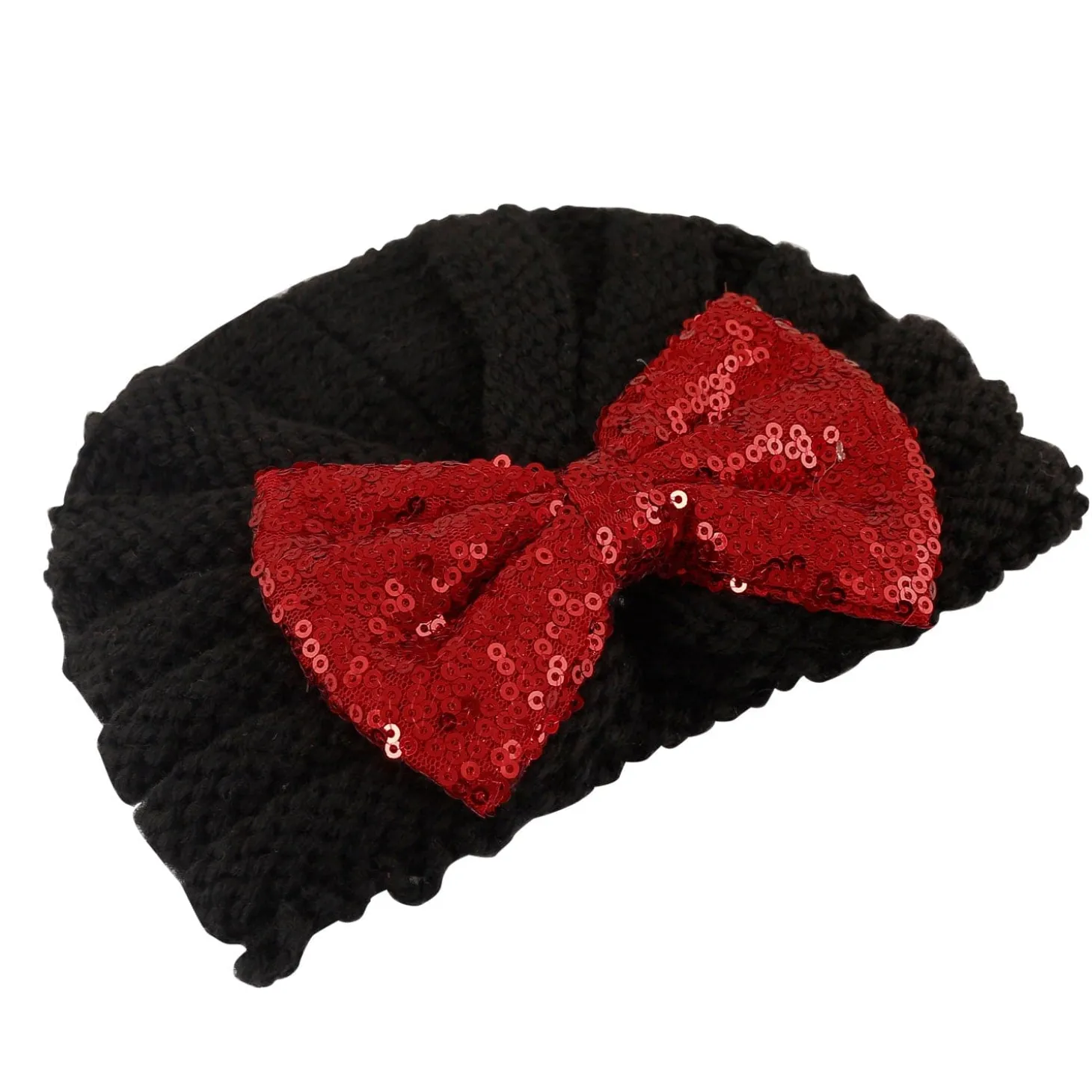 Partywear Black Turban Cap