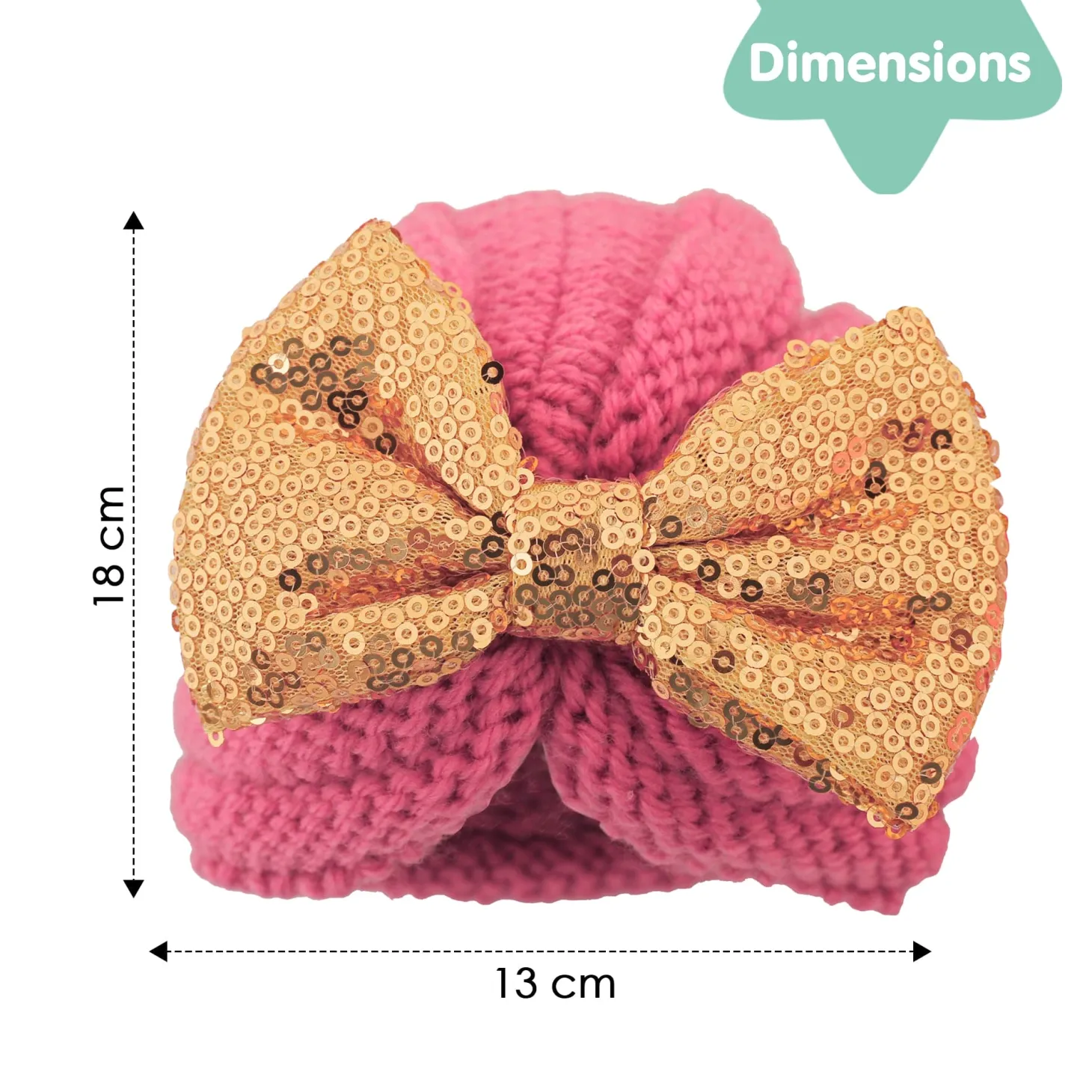 Partywear Pink And Gold Turban Cap
