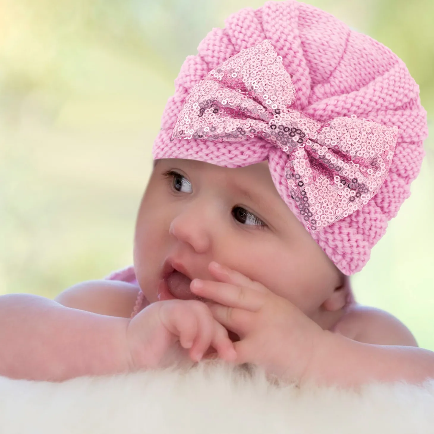 Partywear Pink Turban Cap