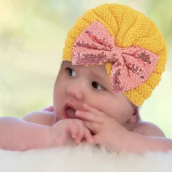 Partywear Yellow And Pink Turban Cap