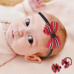 Patterned Red And Black Headband Set