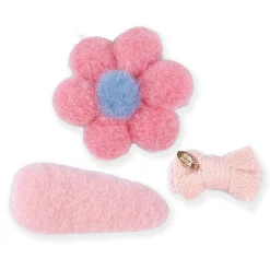 Penelope Floral Hair Clips Set 9 Pcs - Pink