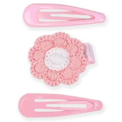 Penelope Floral Hair Clips Set 9 Pcs - Pink