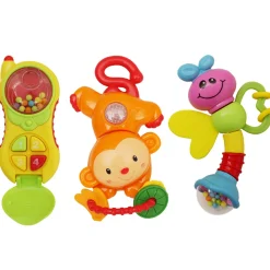 Phone Monkey And Butterfly Multicolour Set of 3 Rattle Toys