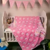 Piglet Pink Embossed Baby XL Muslin Blanket