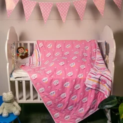 Piglet Pink Embossed Baby XL Muslin Blanket