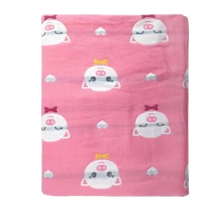 Piglet Pink Embossed Baby XL Muslin Blanket
