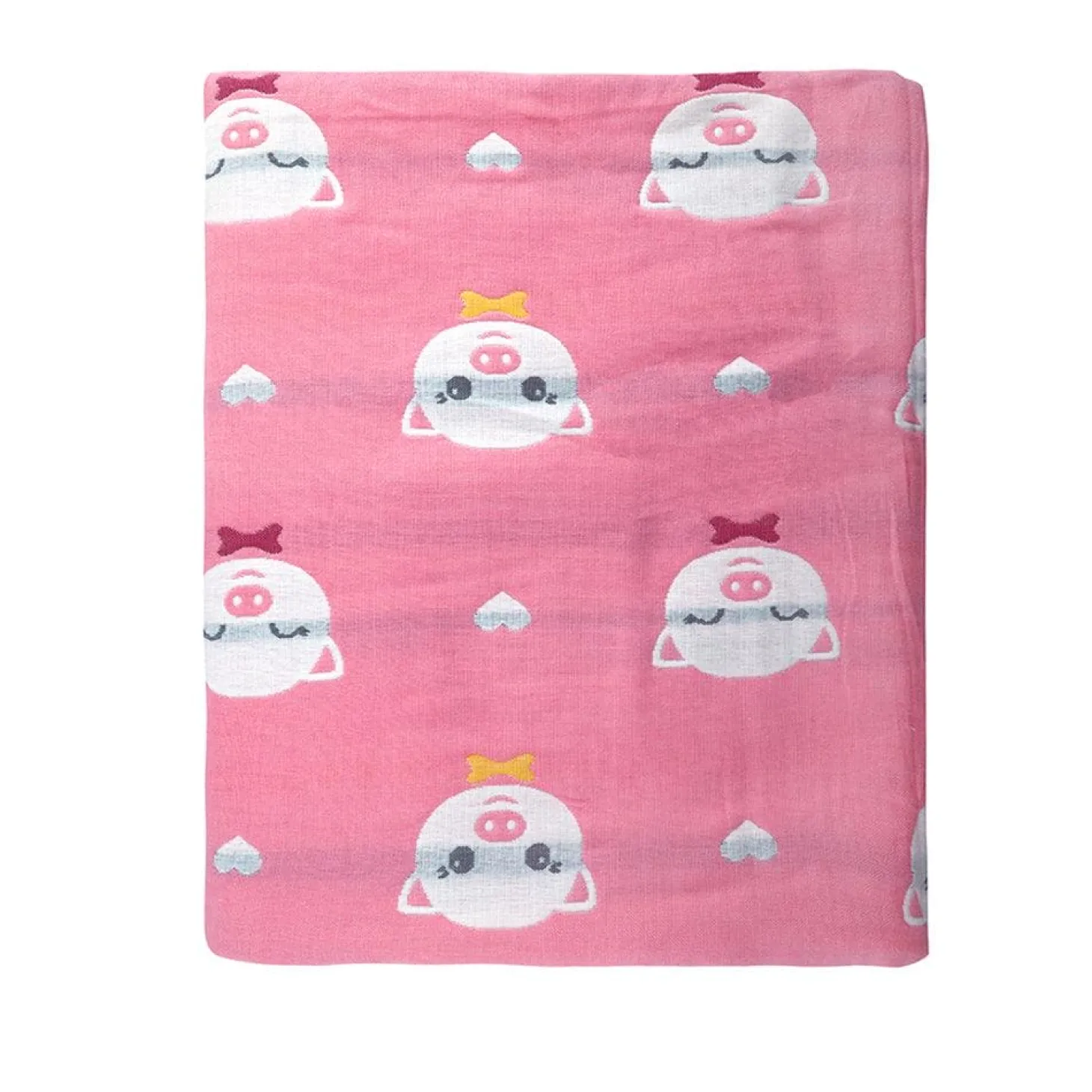 Piglet Pink Embossed Baby XL Muslin Blanket