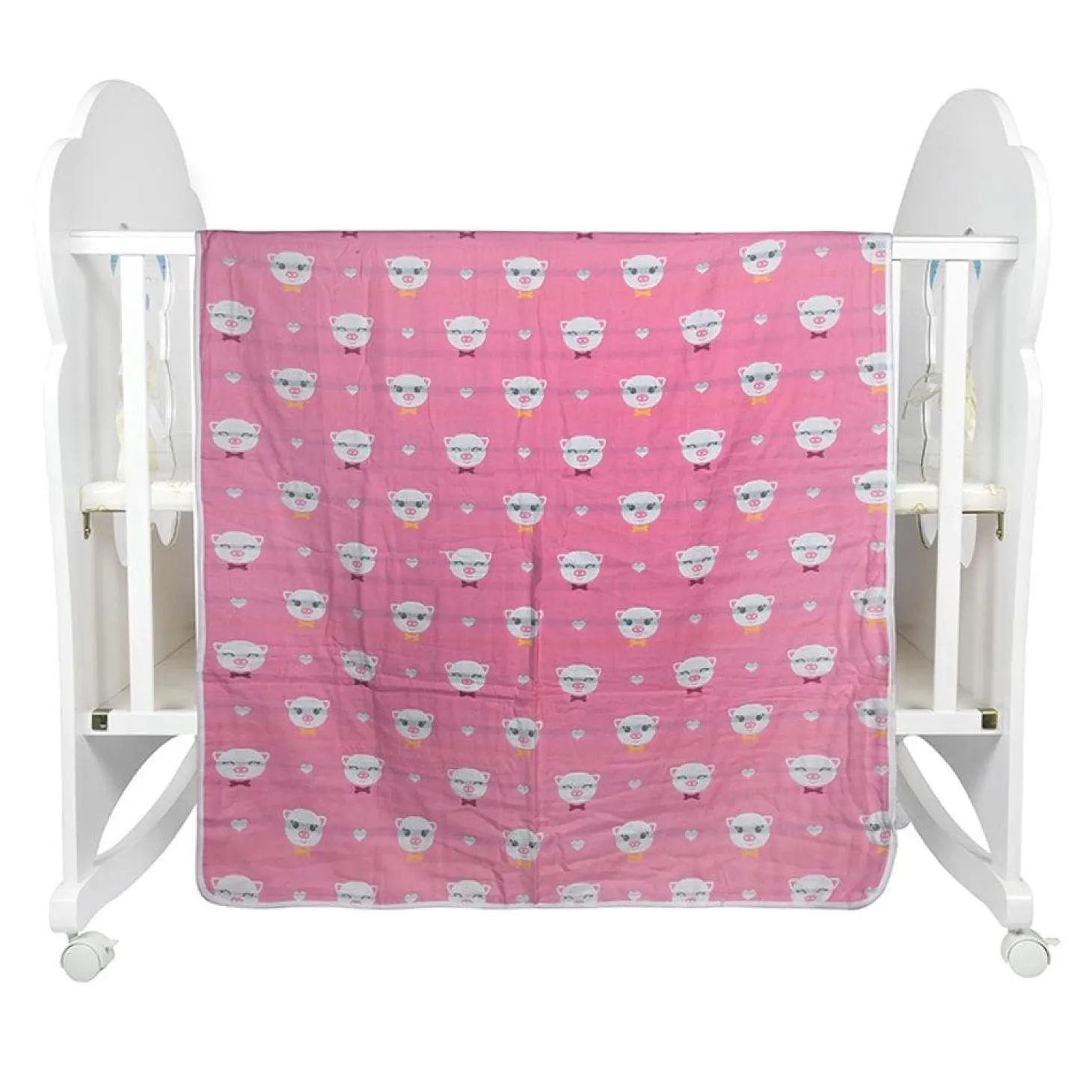 Piglet Pink Embossed Baby XL Muslin Blanket