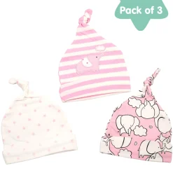 Pink Elephant 3 Pk Caps