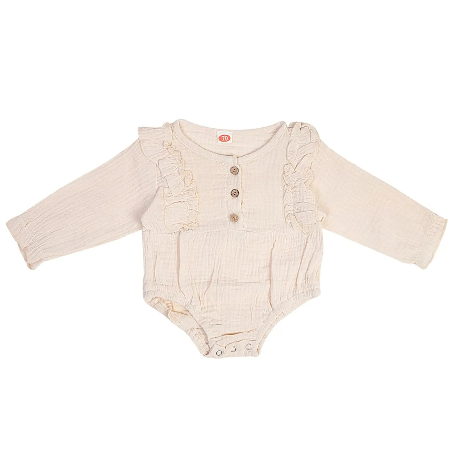 Plain Full Sleeve Cream 1 Piece Romper