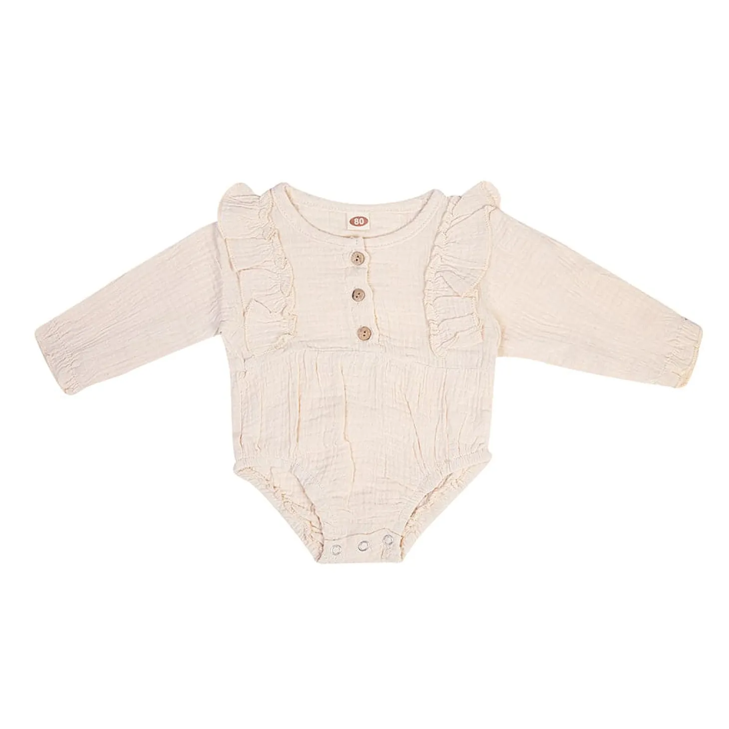 Plain Full Sleeve Cream 1 Piece Romper