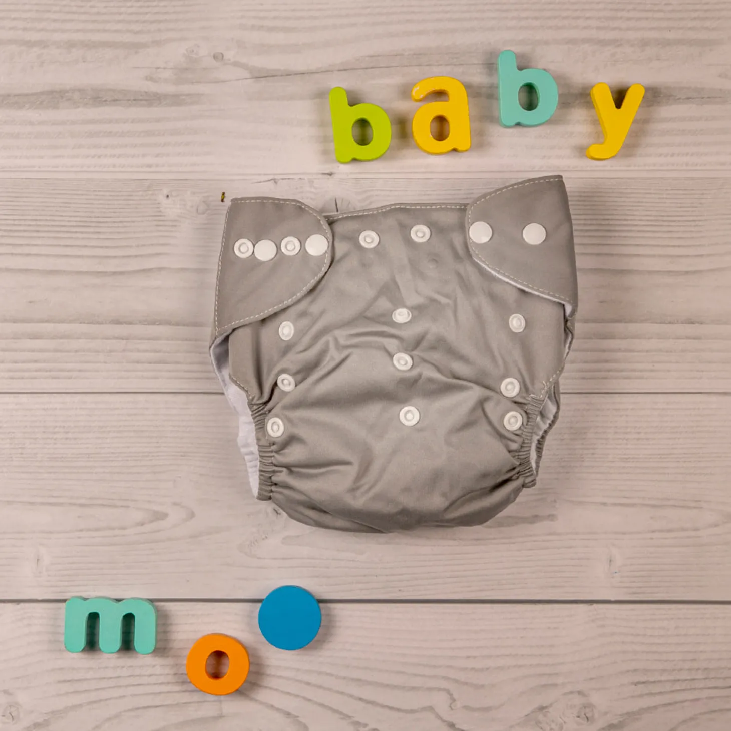 Plain Grey Adjustable & Washable Diaper