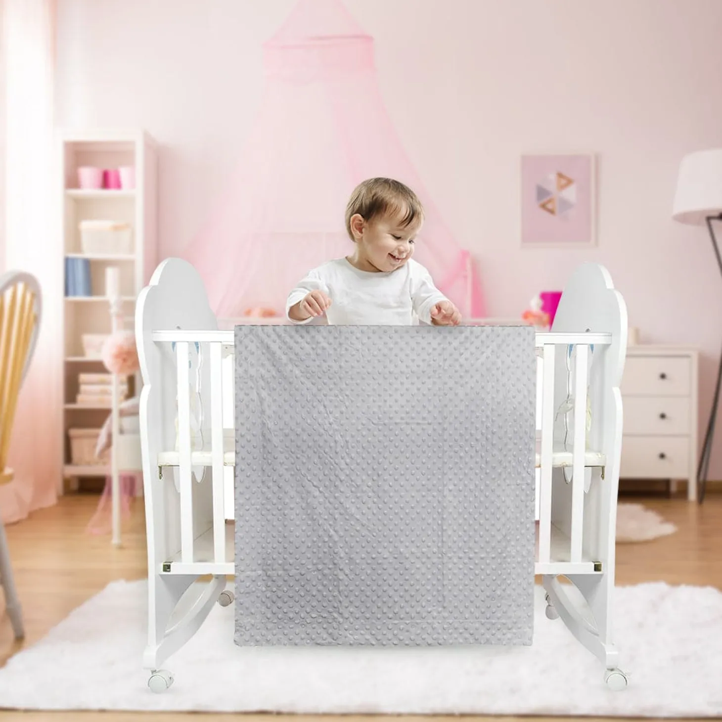 Plain Grey Double Sided Bubble Blanket