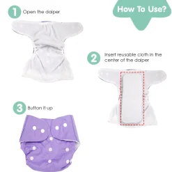 Plain Purple Reusable Diaper