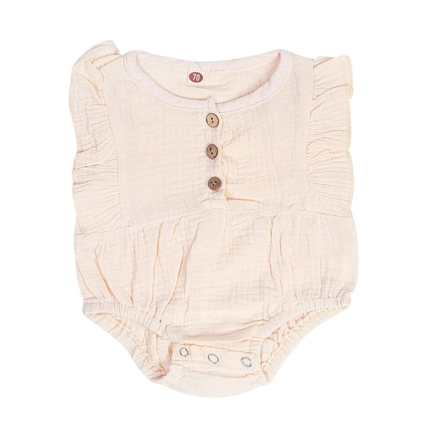 Plain Sleeveless Cream 1 Piece Romper