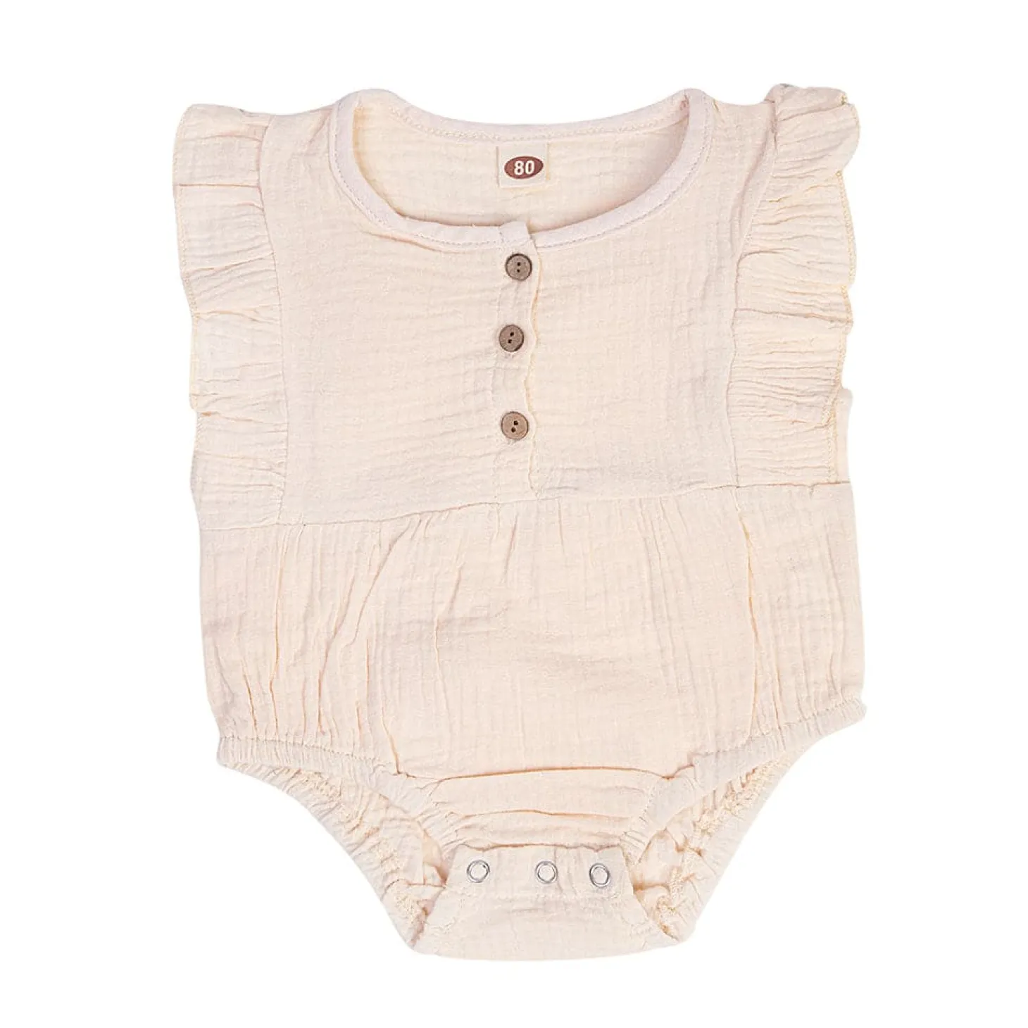 Plain Sleeveless Cream 1 Piece Romper