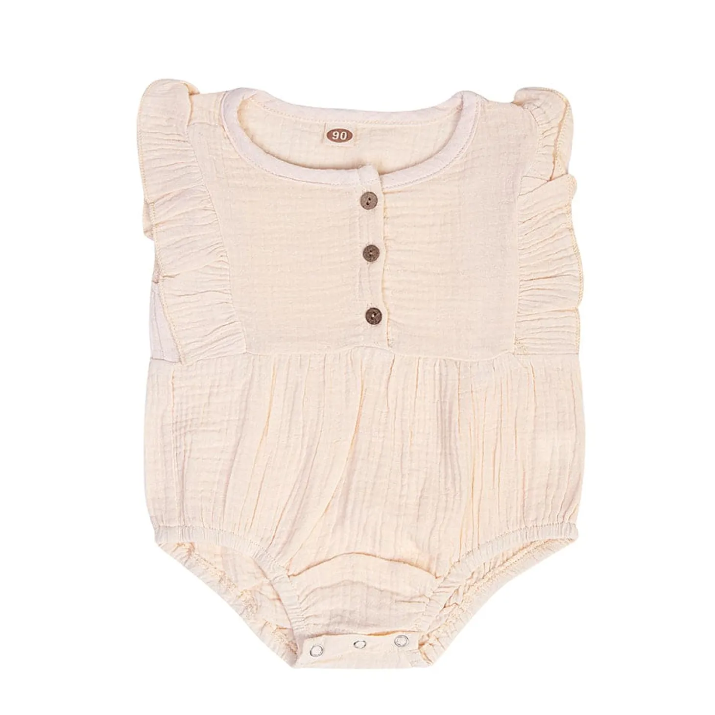 Plain Sleeveless Cream 1 Piece Romper