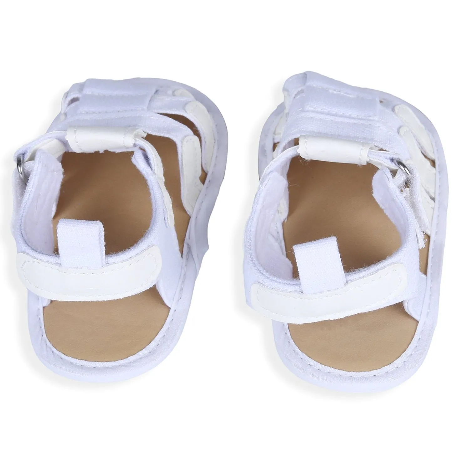 Plain Stylish And Comfortable Open Toe Sandal Booties - White