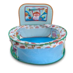 Playtime Foldable Ball Pit Basketball Animal Theme - Blue