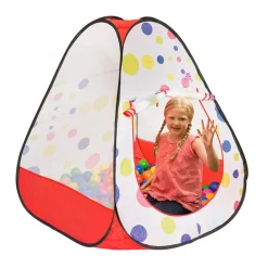 Playtime Foldable Ball Pit Tent Polka Dotted - Red
