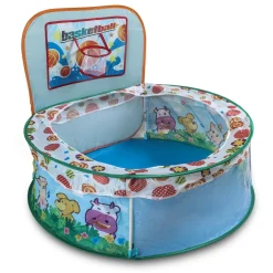 Playtime Foldable Ball Pit Basketball Animal Theme - Blue