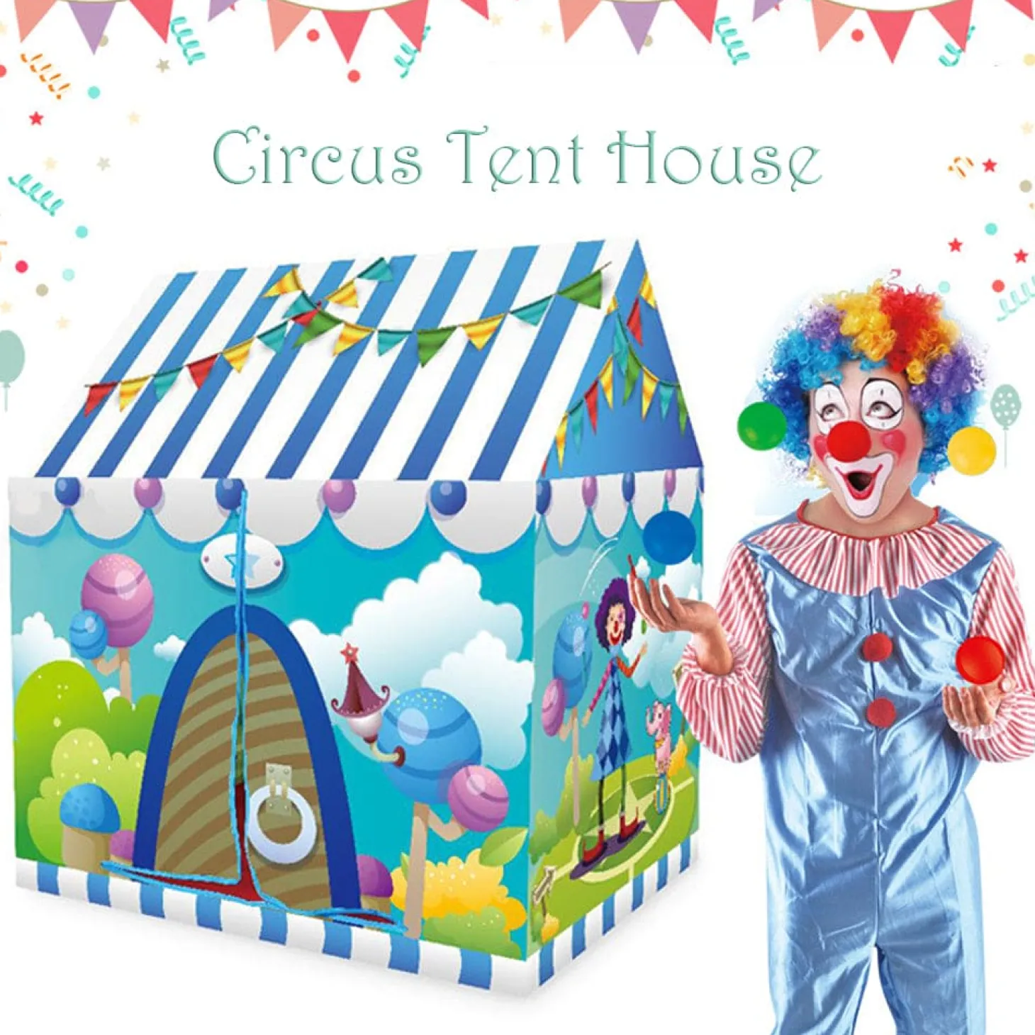 Playtime Foldable Tent House Circus - Blue