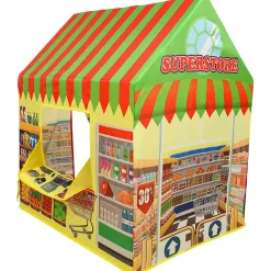 Playtime Foldable Tent House Supermarket - Multicolour