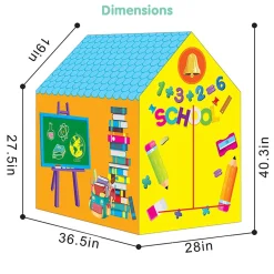 Playtime Foldable Tent House School Time - Multicolour