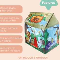 Playtime Foldable Tent House Zoo - Green