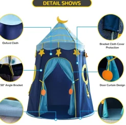 Playtime Foldable Tent House Starry Night - Blue