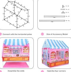 Playtime Foldable Tent House Cake Shop - Pink