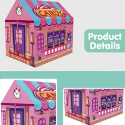 Playtime Foldable Tent House Candy Shop - Pink