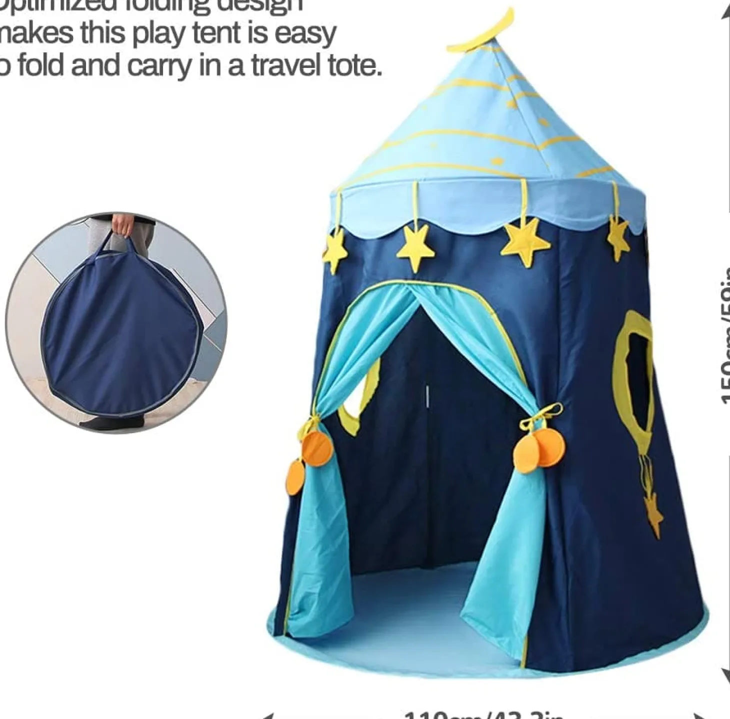 Playtime Foldable Tent House Starry Night - Blue